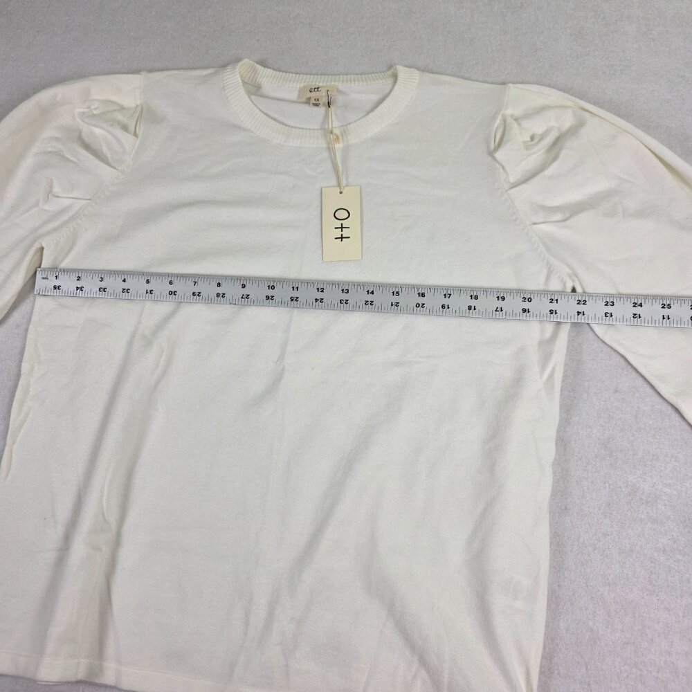 OTT Cream Puff‎ Sleeve Knit Top 1X NWT Sweater - Picture 4 of 7